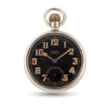 A BRITISH MILITARY ROLEX GS MK II POCKET WATCH CIRCA 1930s, WITH BLACK ENAMEL DIAL, MATCHING ISSUE