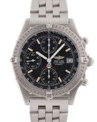 A GENTLEMAN'S STAINLESS STEEL BREITLING BLACKBIRD "SERIE SPECIALE" AUTOMATIC CHRONOGRAPH BRACELET