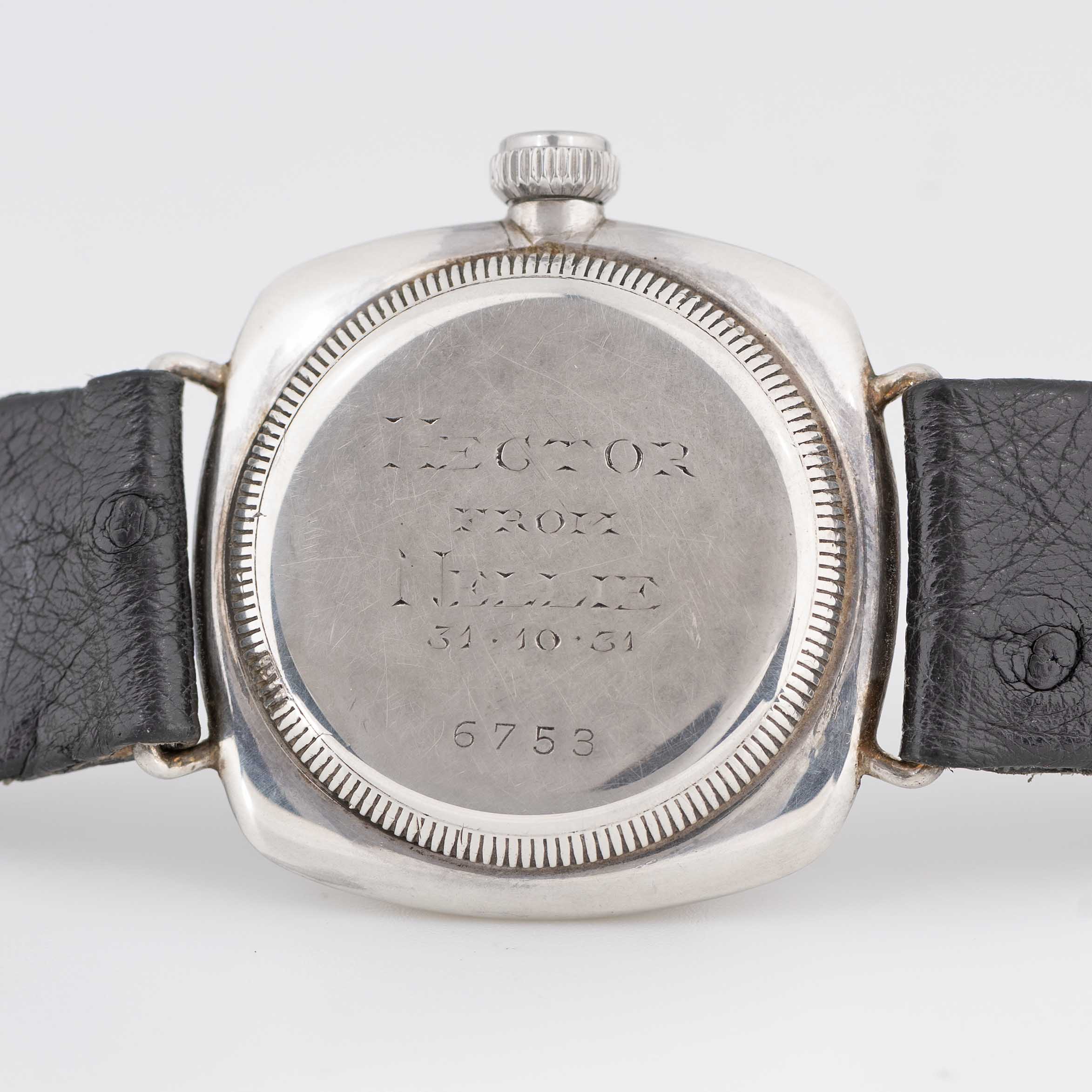 A GENTLEMAN'S SIZE SOLID SILVER ROLEX OYSTER 'CUSHION' WRIST WATCH CIRCA 1931, REF. 6753 Movement: - Image 7 of 10