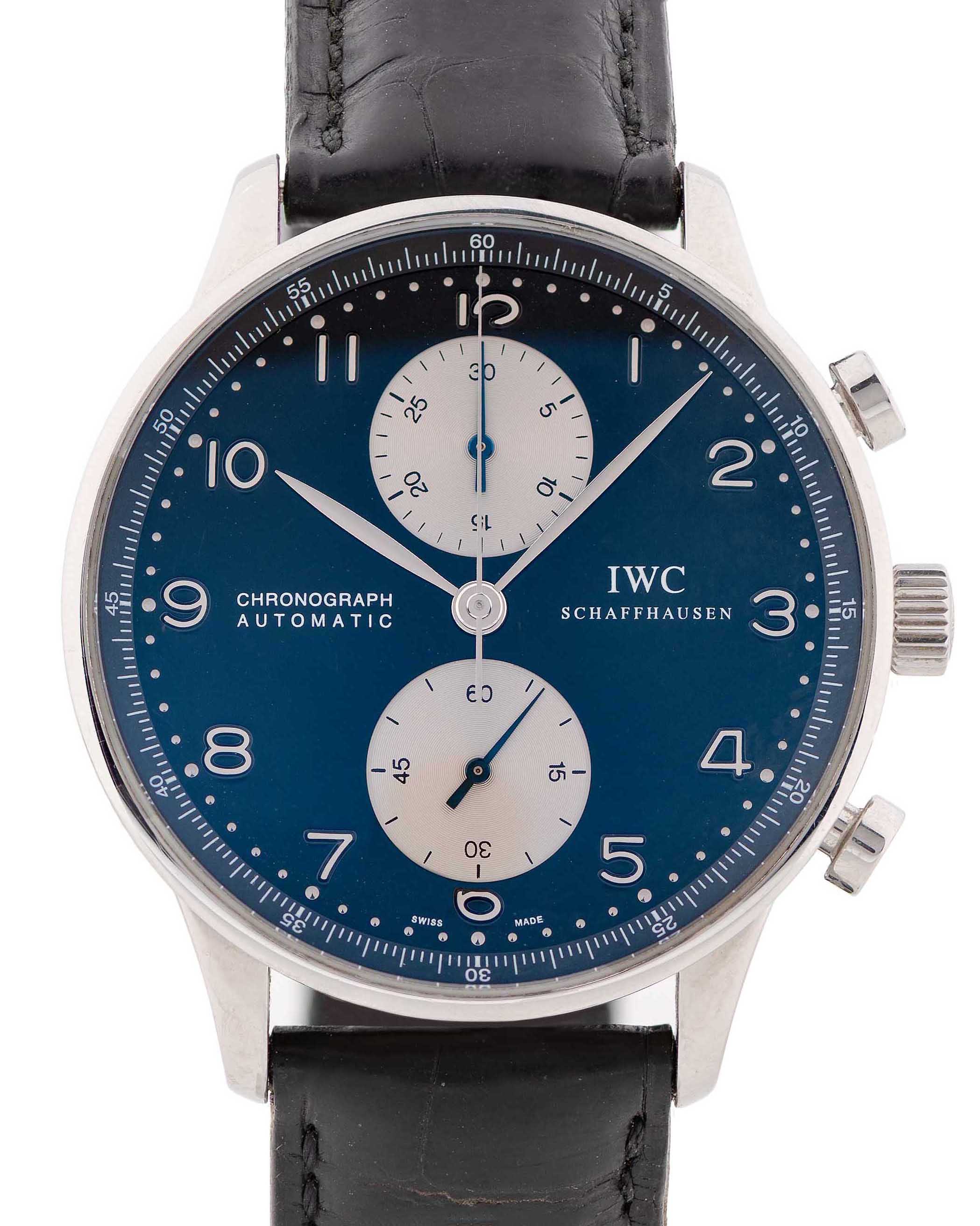 A RARE GENTLEMAN'S STAINLESS STEEL IWC PORTUGUESE "MIAMI VICE" AUTOMATIC CHRONOGRAPH WRIST WATCH - Image 3 of 4