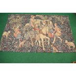 AP Paris Panneaux Gobelins, 20th century wall hanging tapestry having figures, animals and trees