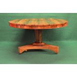 19th century rosewood circular breakfast table the top being supported by outward tapering octagonal