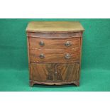 19th century mahogany converted commode having crossbanded lift top opening to reveal storage