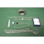 Sterling Silver Rotary ladies wrist watch together with a silver pendant, two silver rings, pair