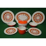 Quantity of Royal Doulton Kaleidoscope TC1082 dinnerware having a floral decoration constructed of