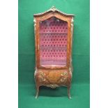 20th century walnut and ormolu mounted display cabinet having single door opening to reveal three