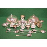 Quantity of Union Castle line silver plate to comprise: four meat covers, five shell shaped