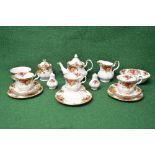 Quantity of Royal Albert Old Country Roses tea china to comprise: teapot, cup and sandwich plate,