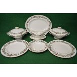Quantity of Wedgwood Summer Garland dinnerware having decoration of flowers and fruit with gilt