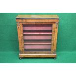 19th century walnut inlaid pier cabinet the top having moulded edge over single glazed door