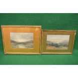 A Fisher, watercolour of highland cattle beside a stream, signed bottom left, in unglazed gilt frame