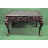 Oriental style painted centre table the top having slate insert surmounted by a Greek Key style