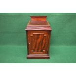 Mahogany inlaid side cabinet the top having raised back and inlaid satinwood border over single