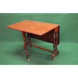 19th century mahogany drop flap Sutherland table the leaves having rounded corners, supported on
