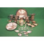 Good collection of P&O silver plated items to include: quantity of cutlery, circular serving tray,