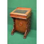 Victorian mahogany Davenport desk the top having 3/4 raised gallery and leather insert opening to
