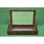 19th century mahogany box base mirror having rectangular mirror supported by reeded uprights with