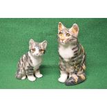 Winstanley pottery figure of a tortoiseshell cat in seated position, signed on base with the