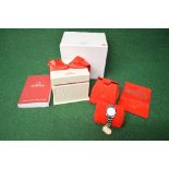 Boxed ladies Omega Aquaterra Seamaster wrist watch with Quartz movement having stainless steel strap