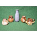 Group of Royal Doulton items to comprise: single glazed vase, two Harvestware jugs, Harvestware