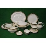 Quantity of Royal Grafton Majestic pattern tea and dinnerware having a green and gilt border on a