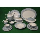 Large quantity of Royal Doulton Reflection TC1008 tea and dinnerware having decoration of white