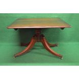 19th century mahogany tip top breakfast table having rectangular top with moulded edge, supported on