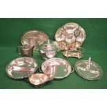 Quantity of Strick Line silver plate to comprise: circular lidded tureen, quantity of serving