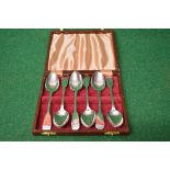 Set of six silver Victorian teaspoons contained in fitted case, marked for London Please note