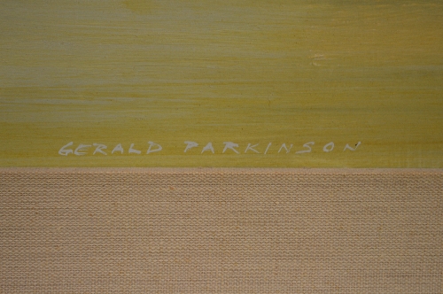 Gerald Parkinson, painting on board entitled Sailing Boats On A Beach and dated 1966, signed - Image 2 of 2