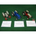 Three Danbury Mint 1:16 scale metal and plastic models of 1927F Fordson, 1952 Ford 8N and 1962