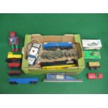 Box of larger scale models (for spares or repair) by Hornby, Minic, Thomas & Skinner (Coast