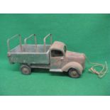 Large shed find steel and wood four wheeled open back lorry with tailgate - 23" long x 8.5" wide x