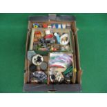 Box of vehicle electrical switches, wire, bulbs, dashboard lights etc Please note descriptions are