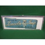 Framed paper advertisement: Ask To See The Lincoln Imp, The Bike Of The Year featuring a horned