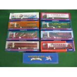 Nine Corgi Limited Edition 1:50 scale diecast and plastic articulated lorry models in various