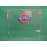 London Transport Tube Train window glass with double sided No Smoking transfer - 28" x 25.5" x 0.25"