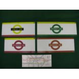 Four original colour coded London Underground enamel signs for Circle Line, District Line,