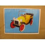 Boxed metal Classic Pedal Car Harry Kit No. 8311 finished in yellow - box size 17" x 13" x 40.5"