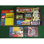 Quantity of Corgi models to comprise: boxed cars, buses, forklift and car transporter together