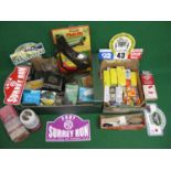 Box of motoring accessories and collectables to include: 1988 Esso Centenary tankard together with a