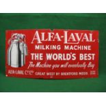 Large enamel sign for Alfa-Laval Milking Machine The World's Best, The Machine You Will Eventually