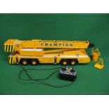 1997 Funrise all plastic remote control mobile Champion crane with bucket and pallet cradle - 28"