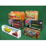 Six Solido diecast 1:50 and 1:43 models to comprise: two London buses, two rescue vehicles, a