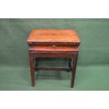Rosewood and mahogany side table the top having moulded edge over single drawer, standing on