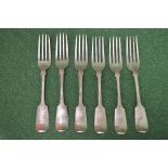 Set of six dessert forks, marked for Exeter and bearing the makers intials JS Please note