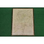 Hand coloured map of The Hundreds Of Cranbrooke, Barkley And Rolvenden having two folds - in