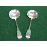 Pair of silver sauce ladles, marked for London and bearing the makers mark WE over WF Please note