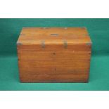 20th century teak brass bound chest having brass name plaque for the late Colonel H Waring and