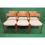 Niels Otto Moller for JL Moller set of ten Model 75 dining chairs with teak frames and upholstered